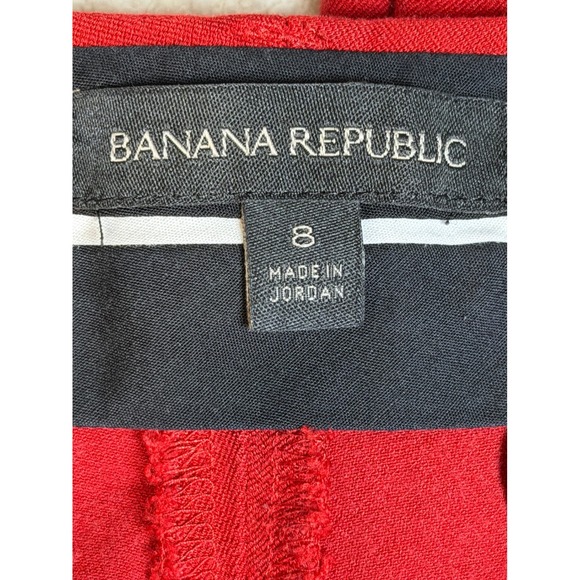 Banana Republic Sloan Red Tailored Pants Women Size 8 - Picture 3 of 8